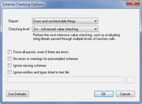 Check EXPRESS Options Dialog