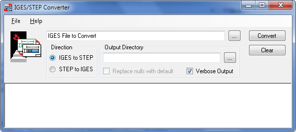 IGES/STEP Converter Control Panel