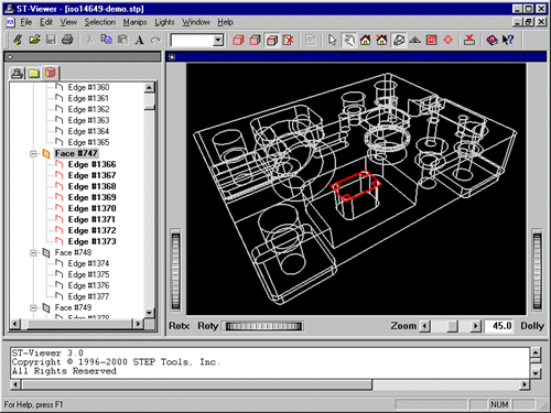 ST-Viewer showing wireframe