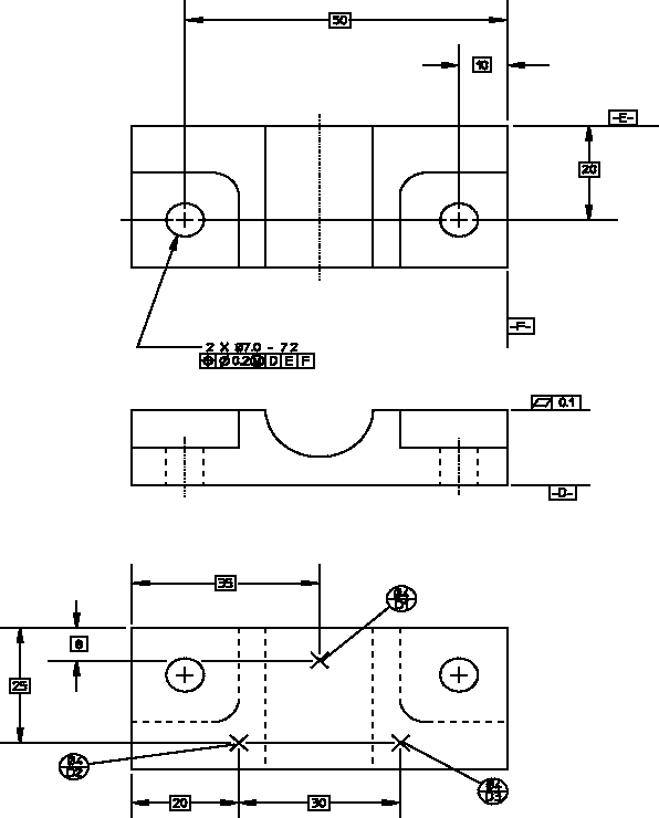 Figure 2 —  Draughting callouts on a drawing