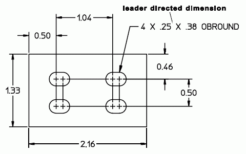 Figure 8 —  Leader directed dimension