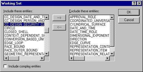 Working Set Dialog